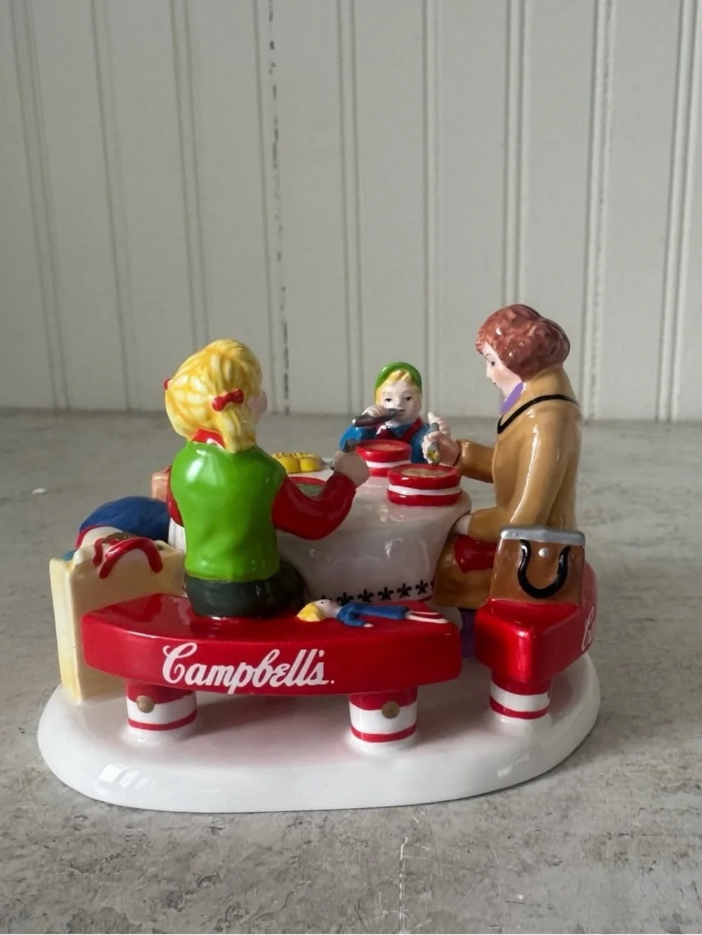 Dept 56 Snow Village Campbell's Soup Counter & M’m! M’m! Good! Accessory Set
